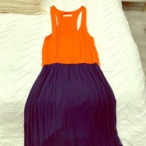 Orange and blue dress